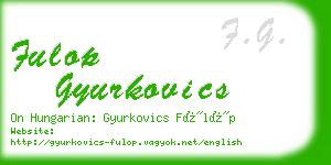 fulop gyurkovics business card